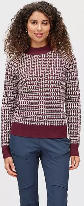 Twentyfour Aurora Wool Sweater naisten villapaita burgundi - Naisten urheilupaidat ja hupparit - 70728166187 - 1