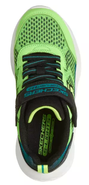 Skechers Meteor Lights 2.0 lasten lenkkarit lime/musta - Lasten juoksukengät - 1992521698 - 2