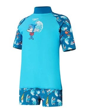 Speedo Short Sleeve Printed Rash Top lasten uima-asu pluto/azure - Lasten uima-asut ja uimahousut - 50599372508 - 1