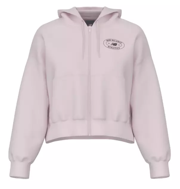New Balance Reimagined Fleece Full Zip naisten hupparitakki vaaleanpunainen - Naisten urheilupaidat ja hupparit - 1990623148 - 1