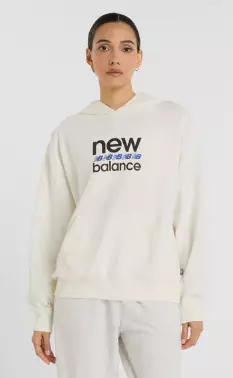 New Balance Sport Graphic French Terry Hood naisten huppari luonnonvalkoinen - Naisten urheilupaidat ja hupparit - 1979673598 - 1