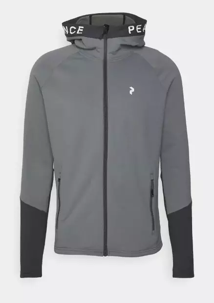 Peak Performance Rider Mid Zip Hood miesten hupparitakki quiet grey/black - Miesten paidat ja yläosat - 41-41-73332695589 - 1