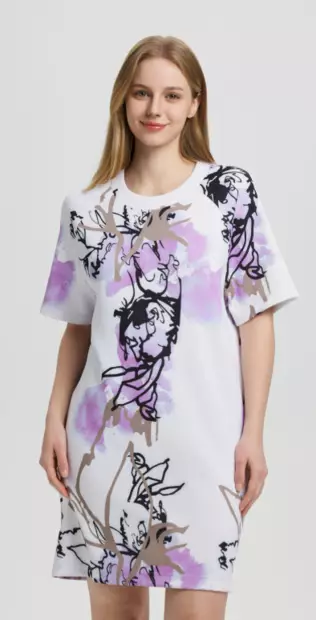 Luhta Eurajoki naisten kesämekko valkoinen/violetti - Naisten shortsit, caprit ja hameet - 64385944589 - 1