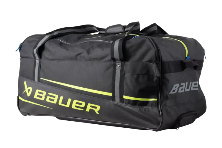 Bauer Premium Wheeled Bag JR varustelaukku musta/keltainen - Jääkiekkokassit ja varustelaukut - 688698659559 - 1