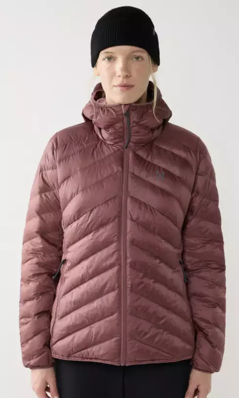 Haglöfs Särna Mimic Hood naisten kevytvanutakki misty mauve - Naisten takit ja puvut - 73188420599 - 1