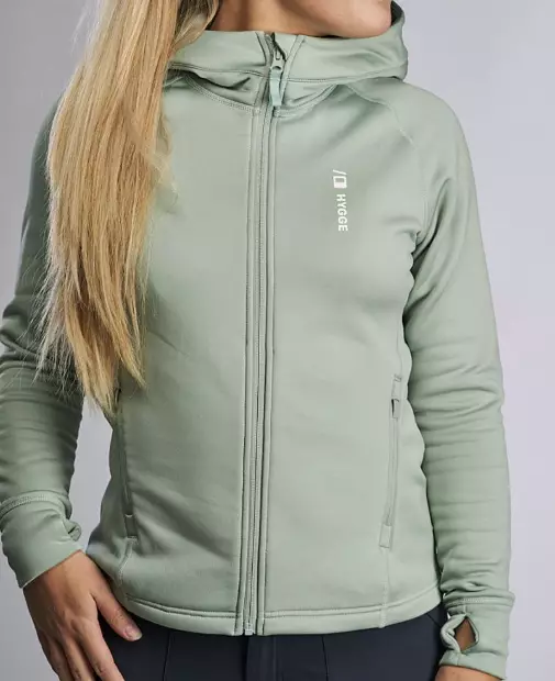 Hygge Pow Zip Hoodie naisten hupparitakki vaaleanvihreä - Naisten takit ja puvut - 111576-09 - 1