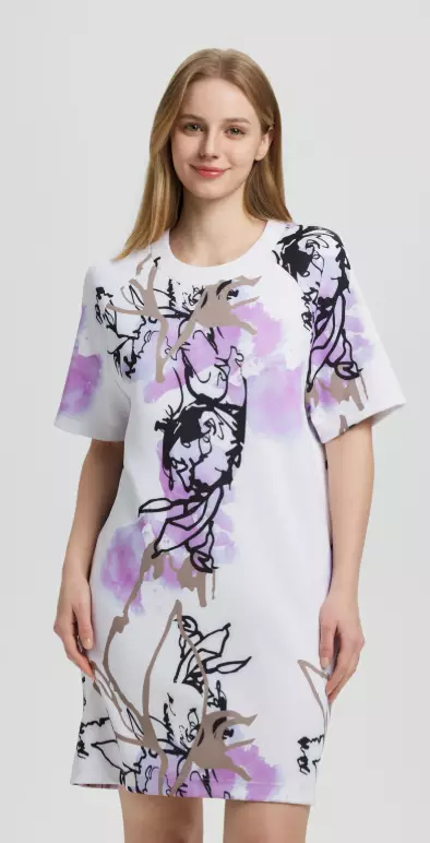 Luhta Eurajoki naisten kesämekko valkoinen/violetti - Naisten shortsit, caprit ja hameet - 64385944589 - 1